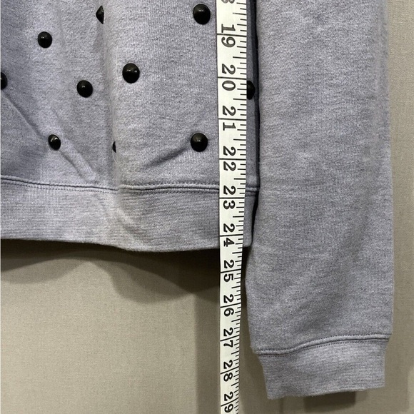 Silence + Noise Light Blue Black Studded Crew Sweatshirt Womens Size Small - Picture 7 of 7
